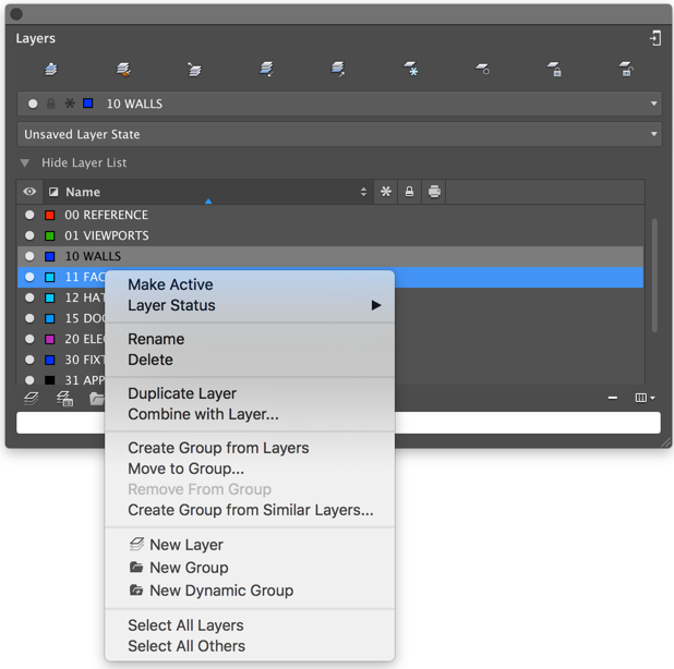 create a new layer in autocad for mac